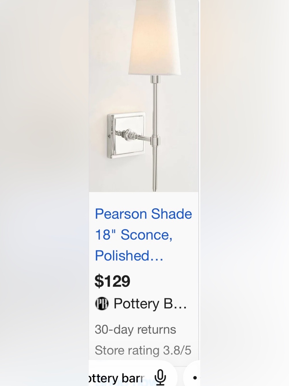 PAIR Pottery Barn Pearson Sconces (2)